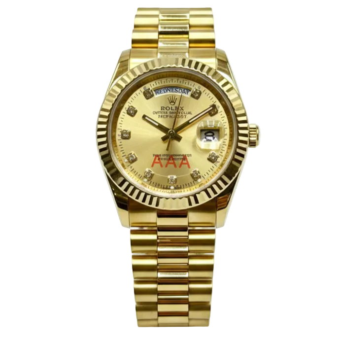 Rolex Men's Watch Quartz Movement Date Working Steel Chain - Jewelsoftime