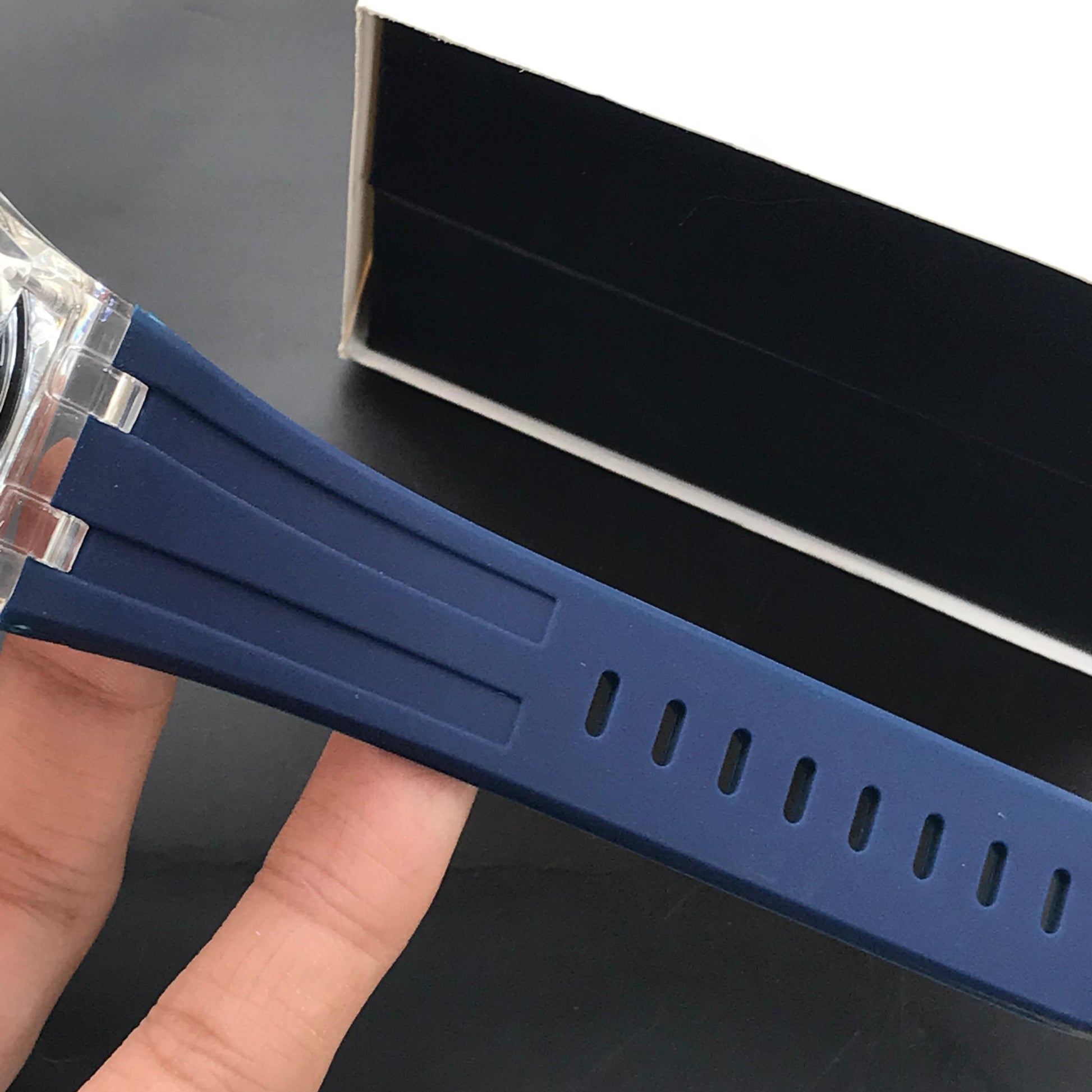 Guipin Original Semi Auto Skeleton Dial Men's Watch Rubber Strap - Jewelsoftime