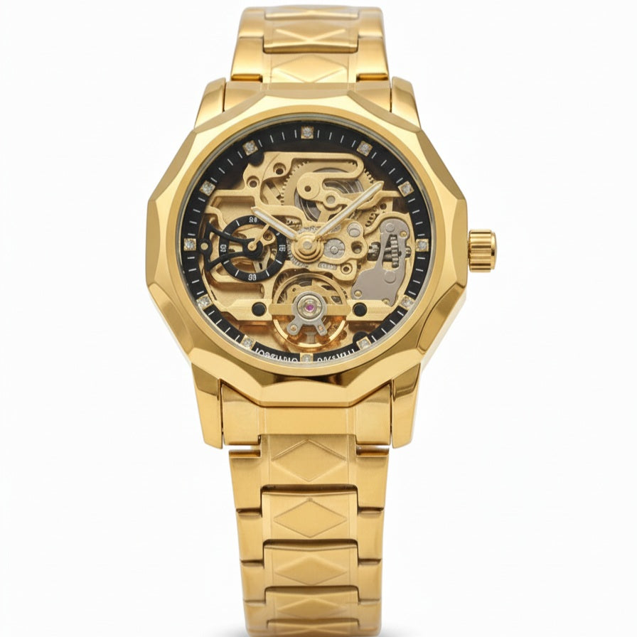 Forsining 199 Skeleton Watch Tourbillon Movement Automatic Square Mechanical Men's Watches Stainless Steel Case - Jewelsoftime