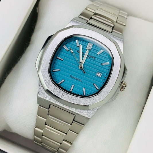 PATEK PHILIPPE'S Men's Branded Watch BLUE Dial - Stainless Steel - Jewelsoftime