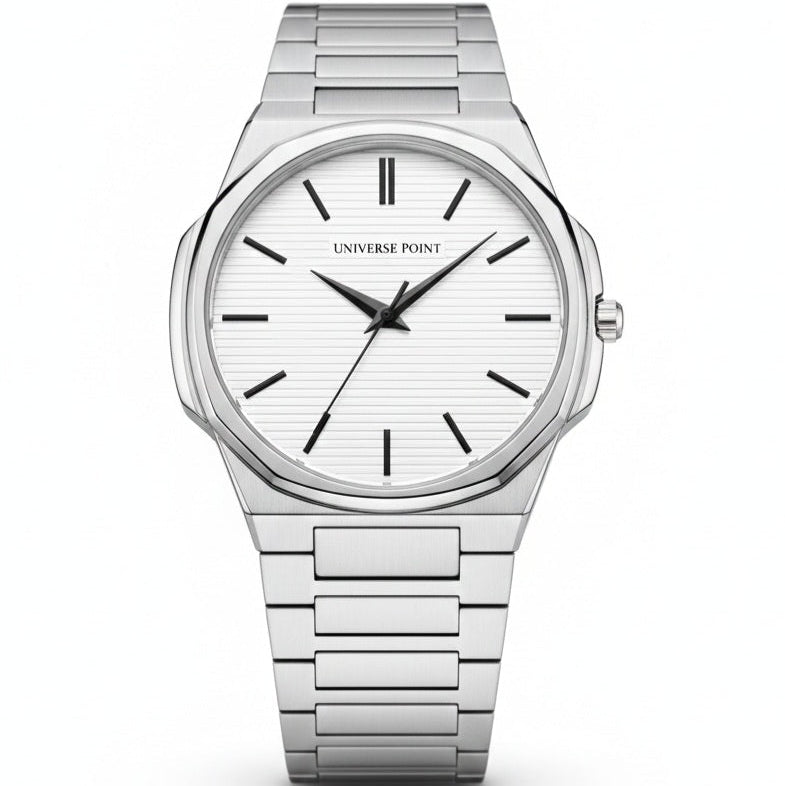 Universe Point Original Brand Men's Watch Slim Model 2 Needle Water Resistant Butterfly Master Lock - Jewelsoftime