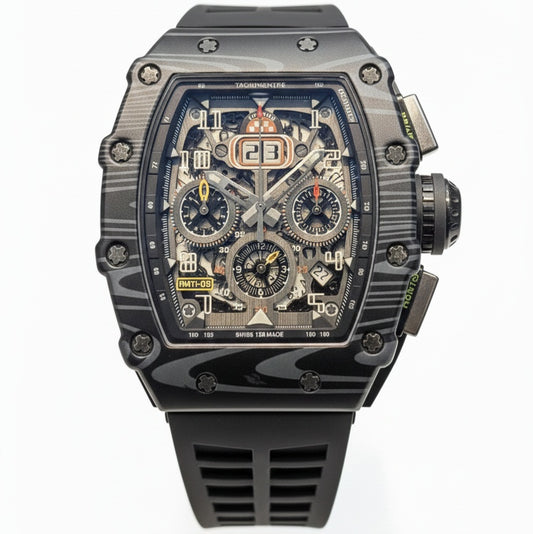 Richard Mille RM 11-03 Black Carbon Flyback Chrono working Rubber Strap Men's watch