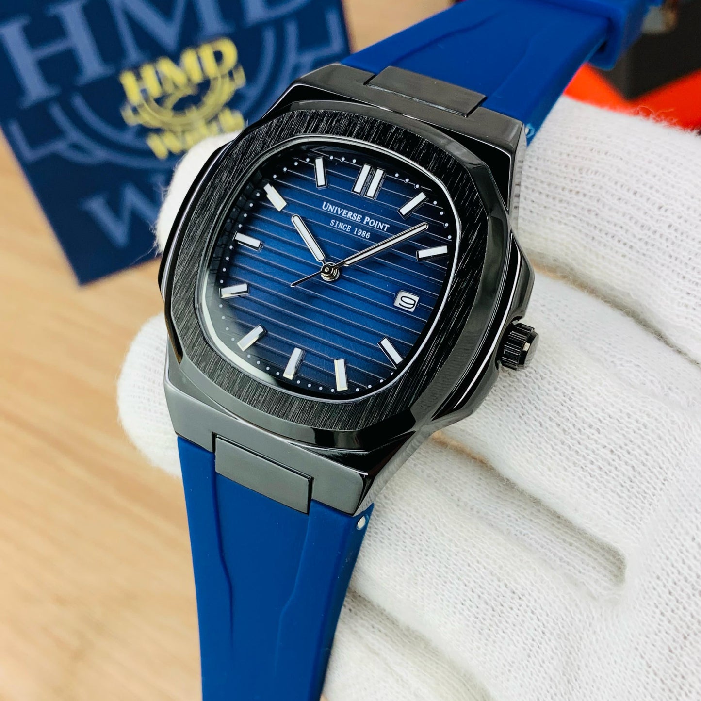 UNIVERSAL POINT - PATEK PHILIPPE MODEL MEN'S WATCH - CHINA ASSEMBLE - DATE WORKING - Jewelsoftime