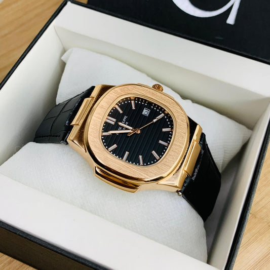 PATEX PHILLIP MEN'S WATCH LEATHER STRAP WITH MASTER LOCK - Jewelsoftime