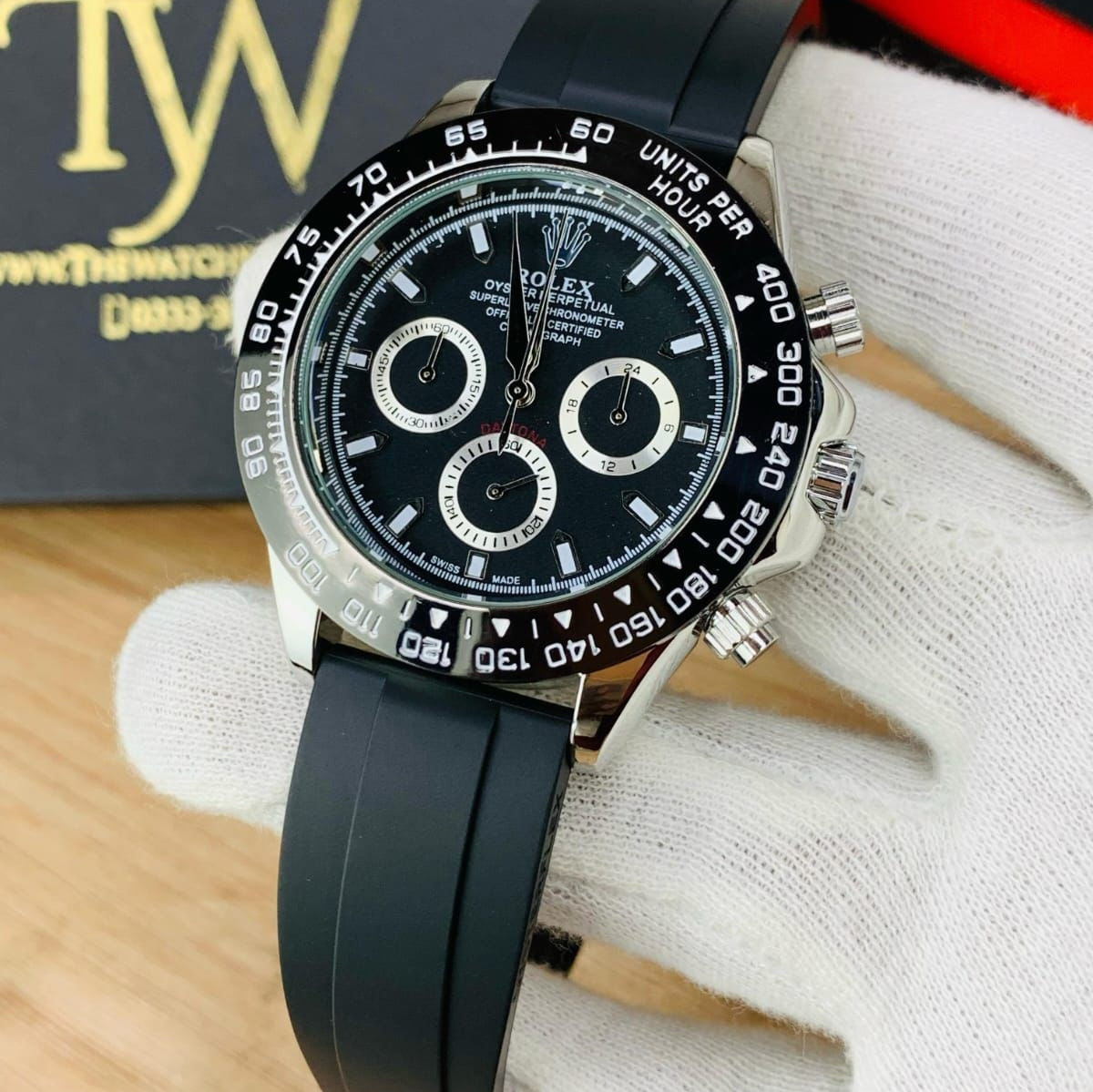 Rolex Daytona | Chrono working | Rubber Strap - Jewelsoftime