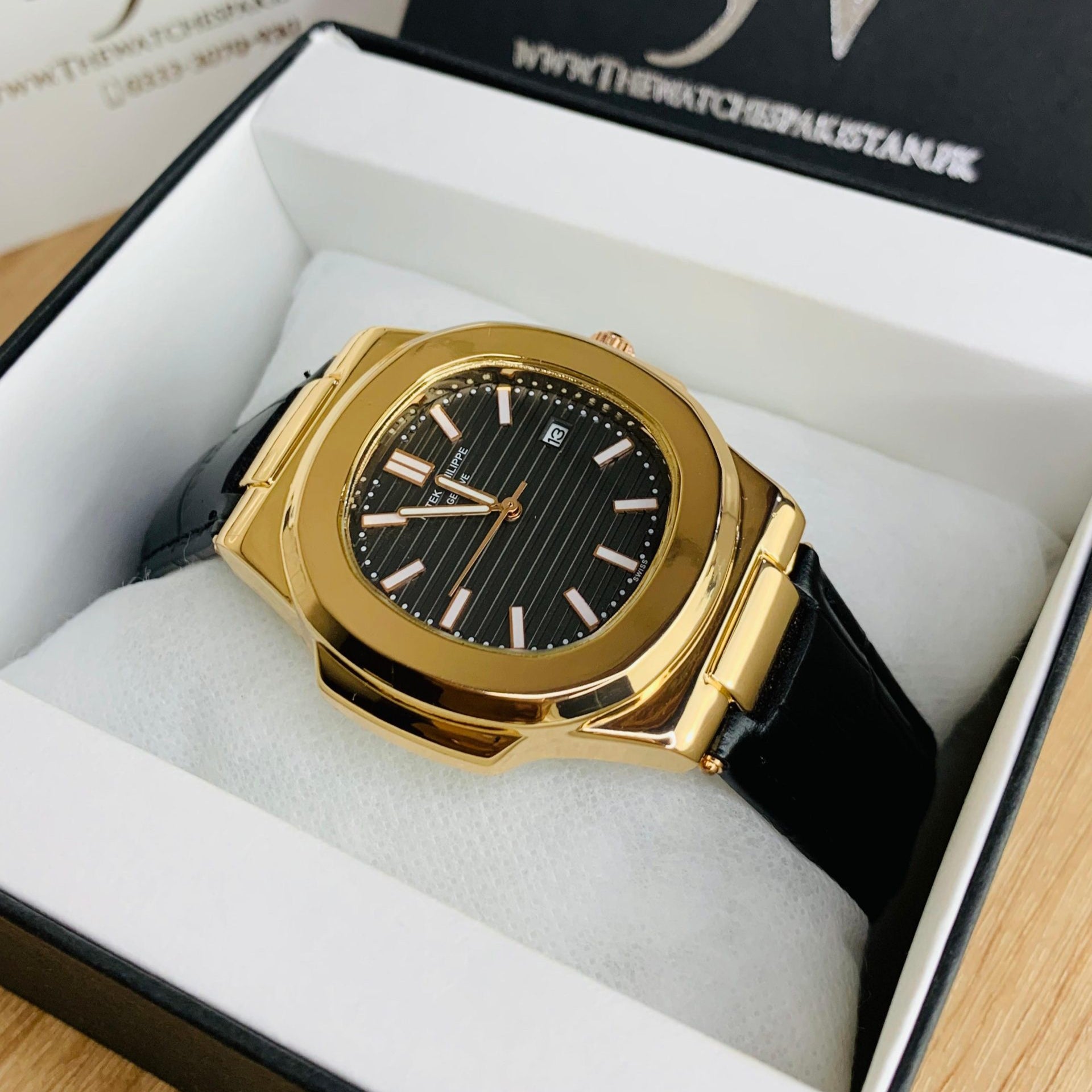 PATEX PHILLIP MEN'S WATCH LEATHER STRAP WITH MASTER LOCK - Jewelsoftime