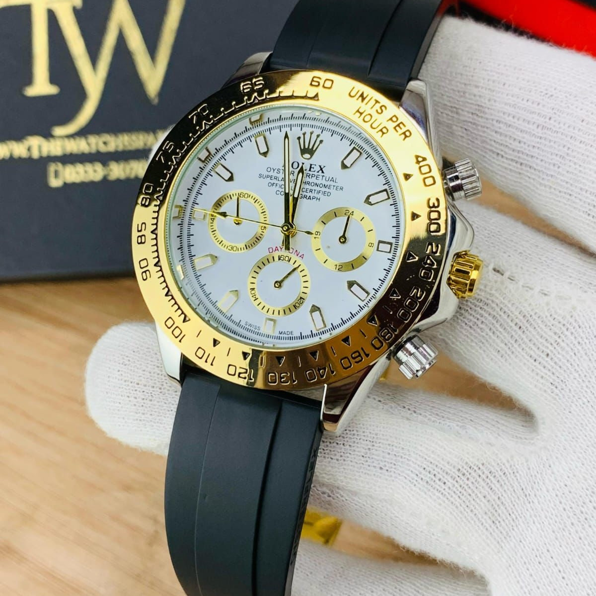 Rolex Daytona | Chrono working | Rubber Strap - Jewelsoftime