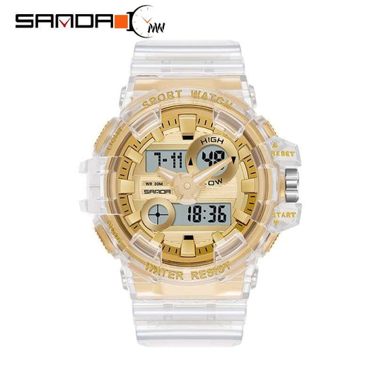 SANDA ORIGINAL TRANSPARENT SPORTS MEN'S WATCH – DIGITAL & ANALOG | MULTIFUNCTION WATERPROOF TIMEPIECE - Jewelsoftime