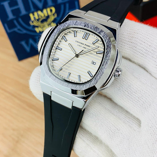 UNIVERSAL POINT - PATEK PHILIPPE MODEL MEN'S WATCH - CHINA ASSEMBLE - DATE WORKING - Jewelsoftime