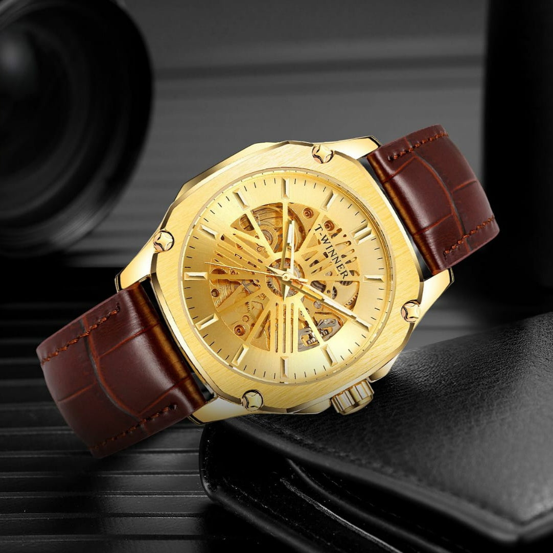 T WINNER CLASSIC DESIGNER SKELETON MEN'S WATCH - Jewelsoftime