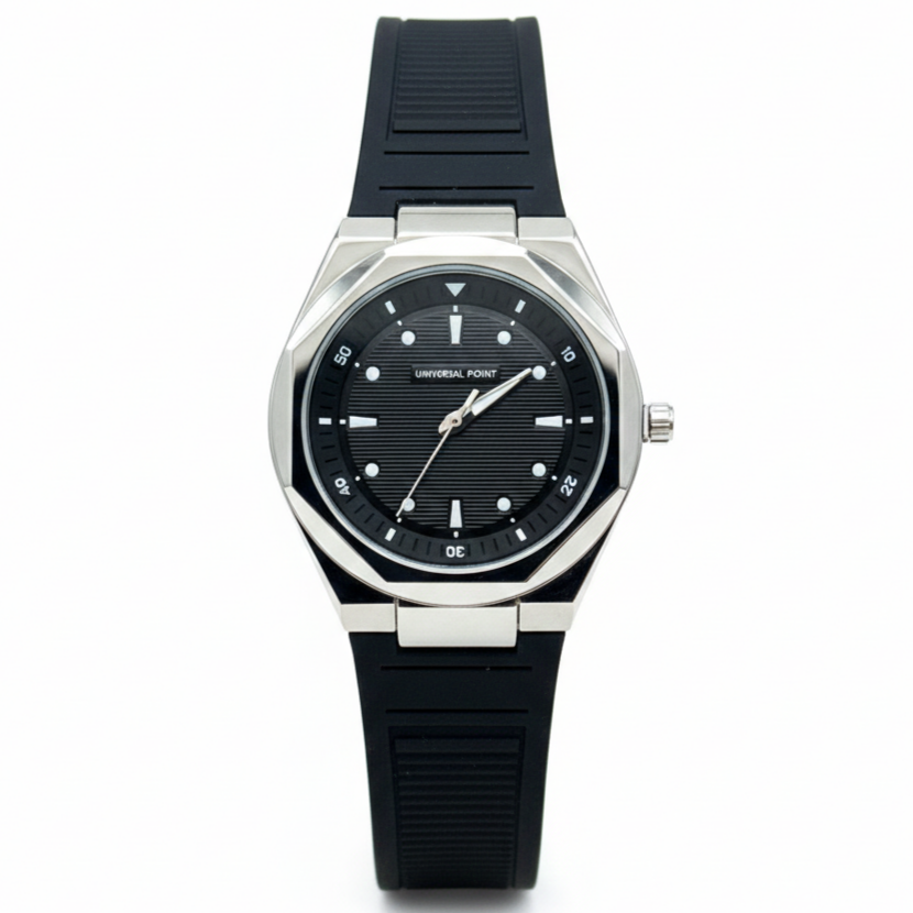 Universal Point U.P (Original) Men's Watch Quartz Movement-Rubber Strap With Magnetic Lock - Jewelsoftime