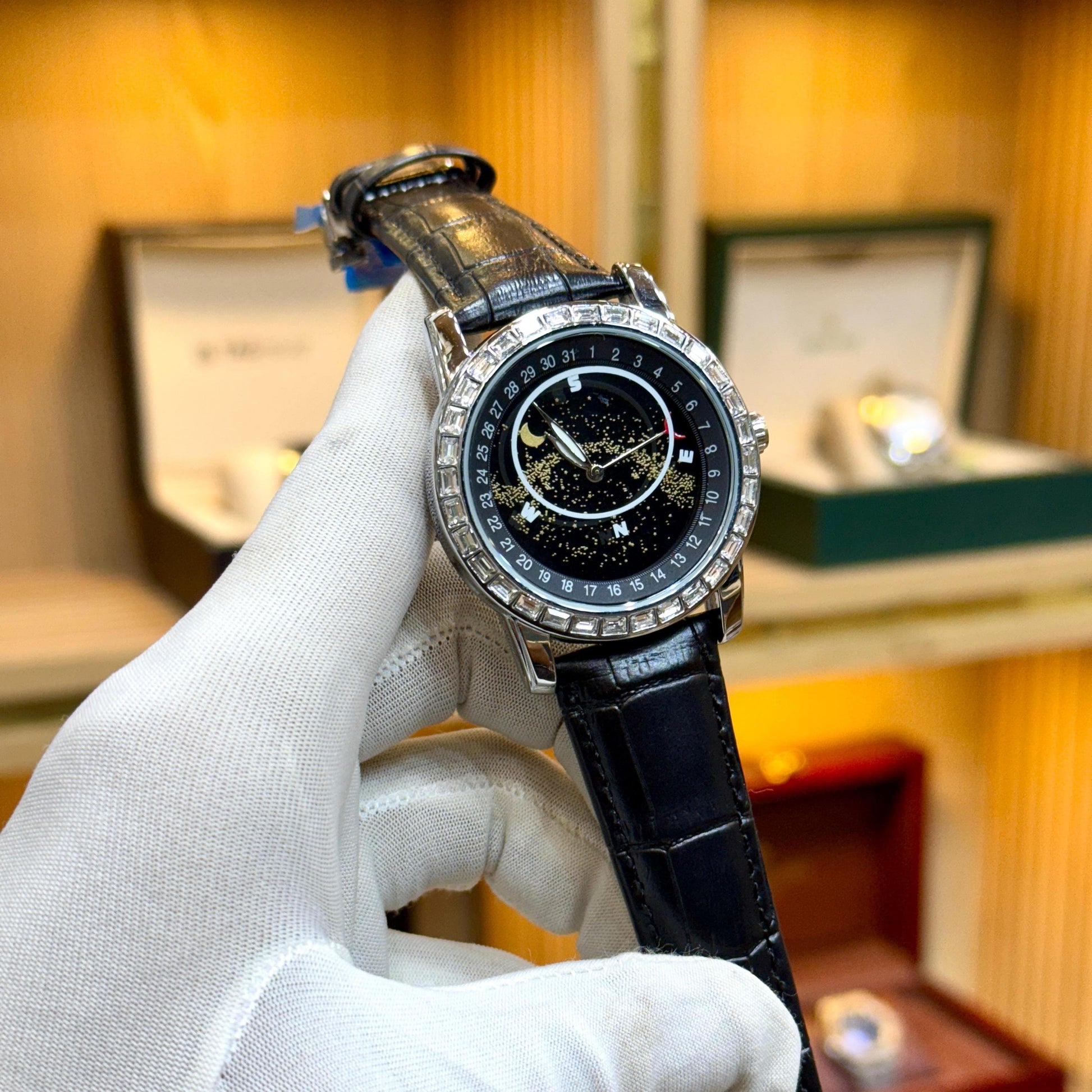 KIMSOUN Original Men's Watch-Quartz Movement Leather Strap Master Lock High-Quality Build - Jewelsoftime