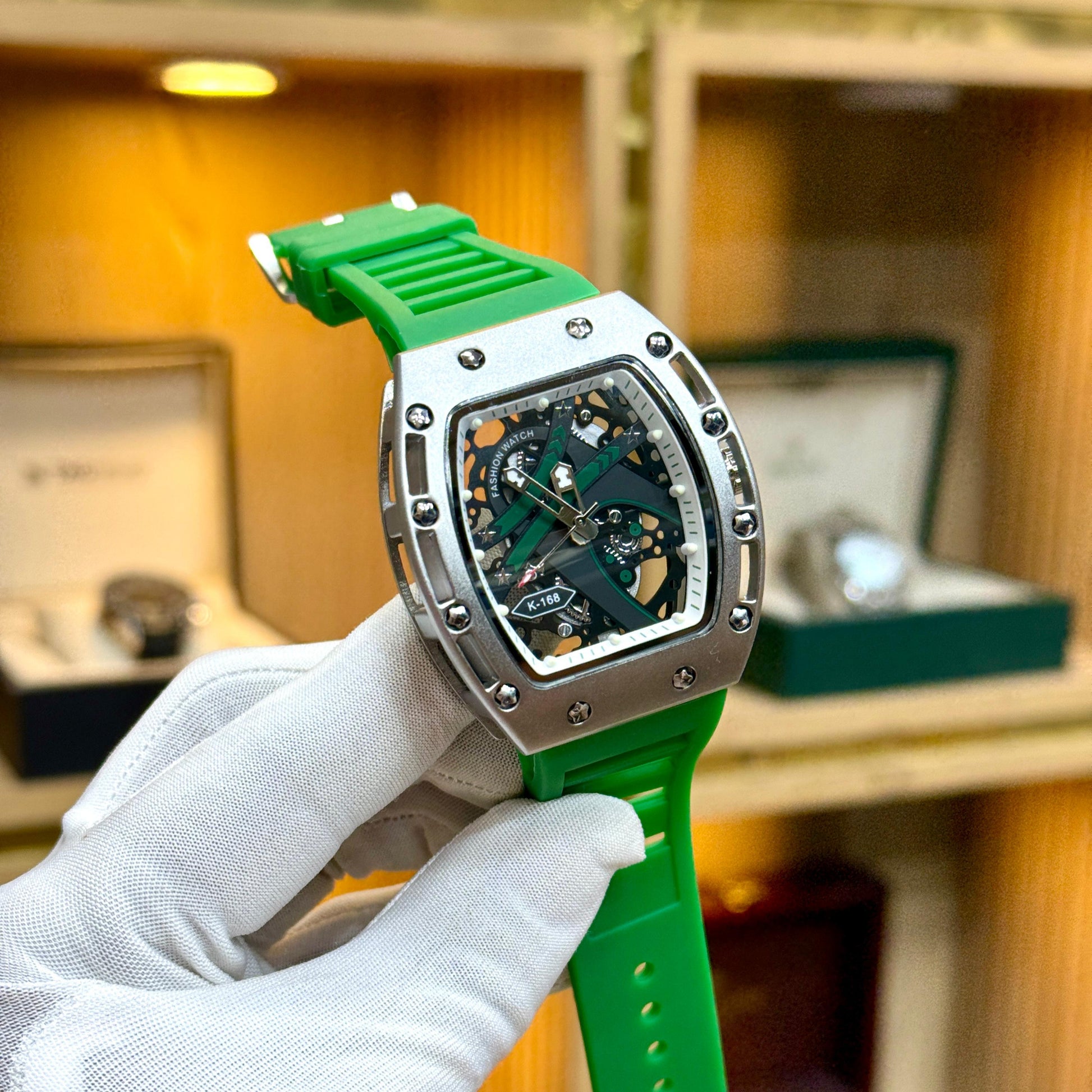 Richard Mille (RM) Men's Watch Quartz Movement Skeleton Face Rubber Strap - Jewelsoftime