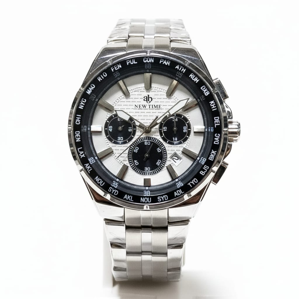 New Time | Original Men's Watch|Chrono working Date Working Stainless steel Body - Jewelsoftime