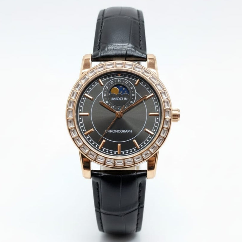 KIMSOUN Original Men's Watch-Quartz Movement Leather Strap Master Lock High-Quality Build - Jewelsoftime