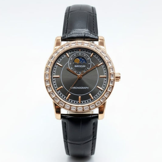 KIMSOUN Original Men's Watch-Quartz Movement Leather Strap Master Lock High-Quality Build - Jewelsoftime