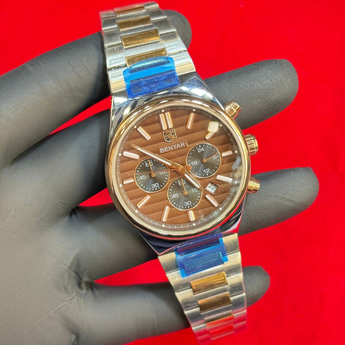 Benyar Quartz Movement Stainless steel Chrono working Butterfly lock Men’s Watch - Jewelsoftime