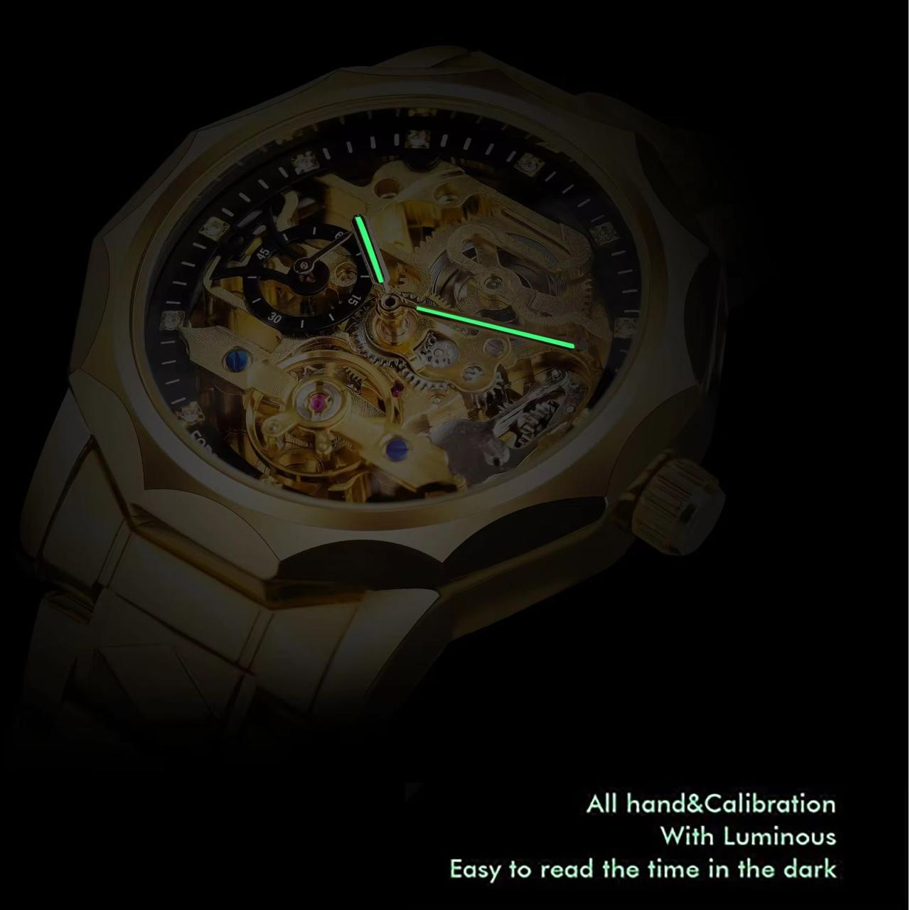 Forsining 199 Skeleton Watch Tourbillon Movement Automatic Square Mechanical Men's Watches Stainless Steel Case - Jewelsoftime