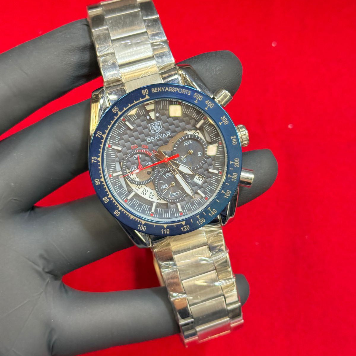 Benyar Quartz Movement Chronograph working Butterfly Master lock Men's Watch - Jewelsoftime