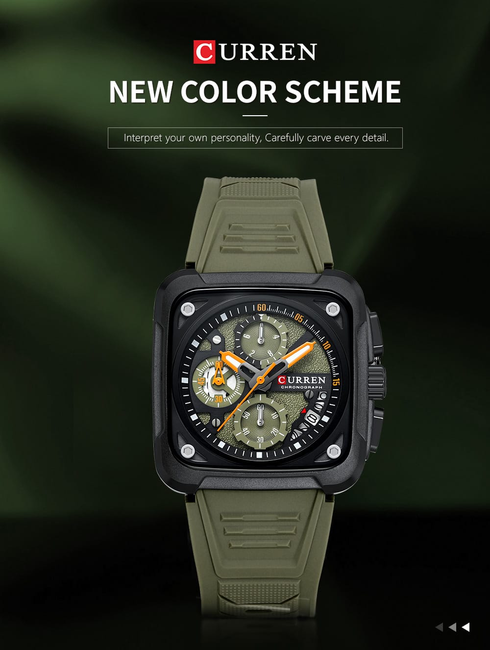 CURREN Original Brand Rubber Straps Wrist Watch For Men - Jewelsoftime