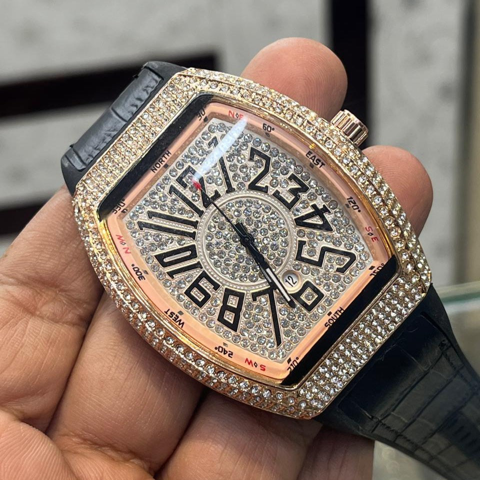 FM Franck Muller |Stones Edition|Date Working Rubber strap Men's Watch - Jewelsoftime