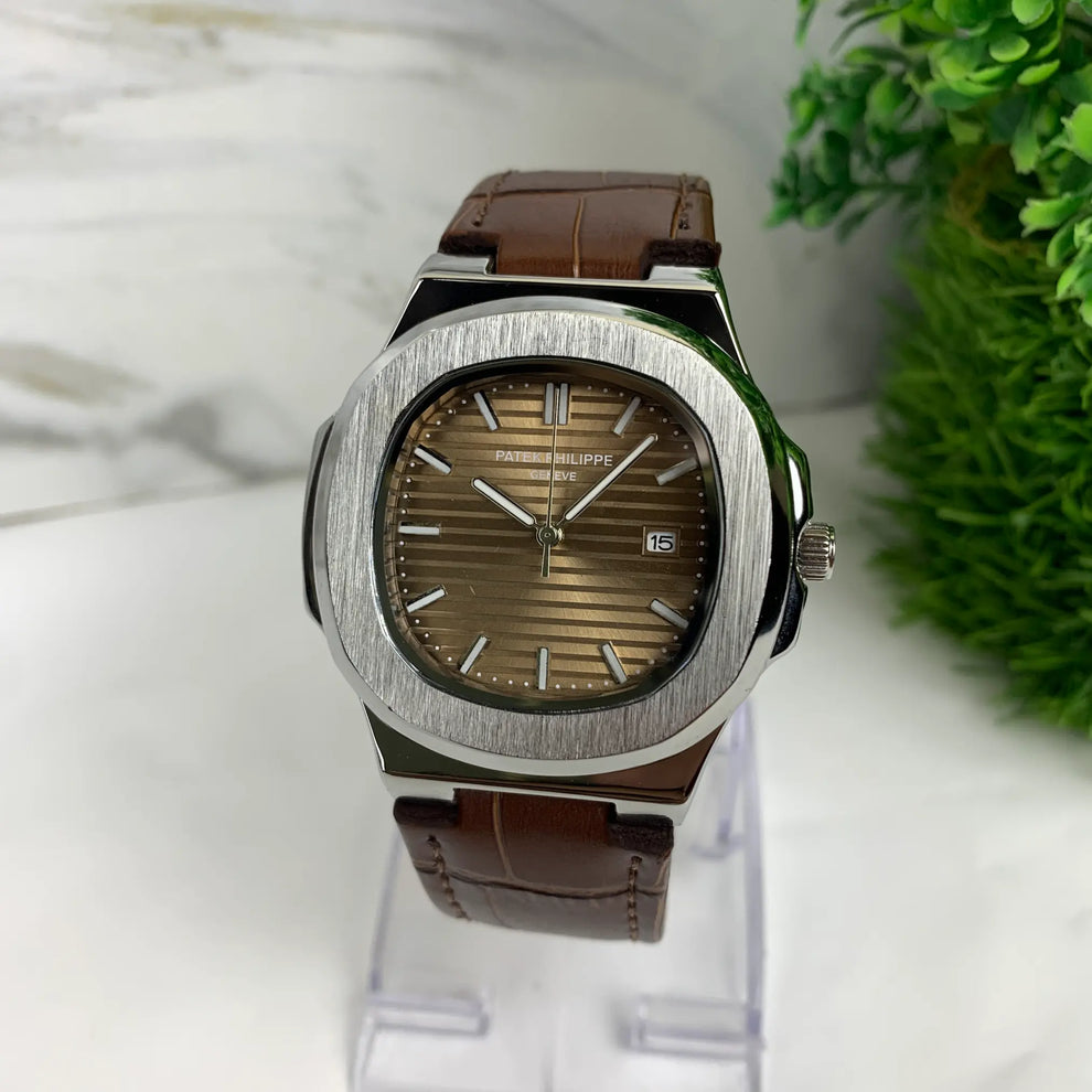 PATEX PHILLIP MEN'S WATCH LEATHER STRAP WITH MASTER LOCK - Jewelsoftime