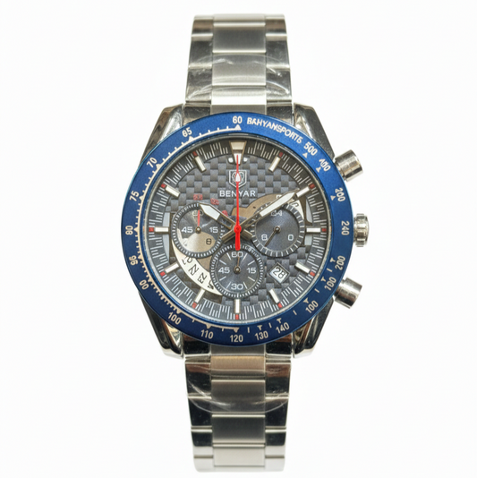 Benyar Quartz Movement Chronograph working Butterfly Master lock Men's Watch - Jewelsoftime