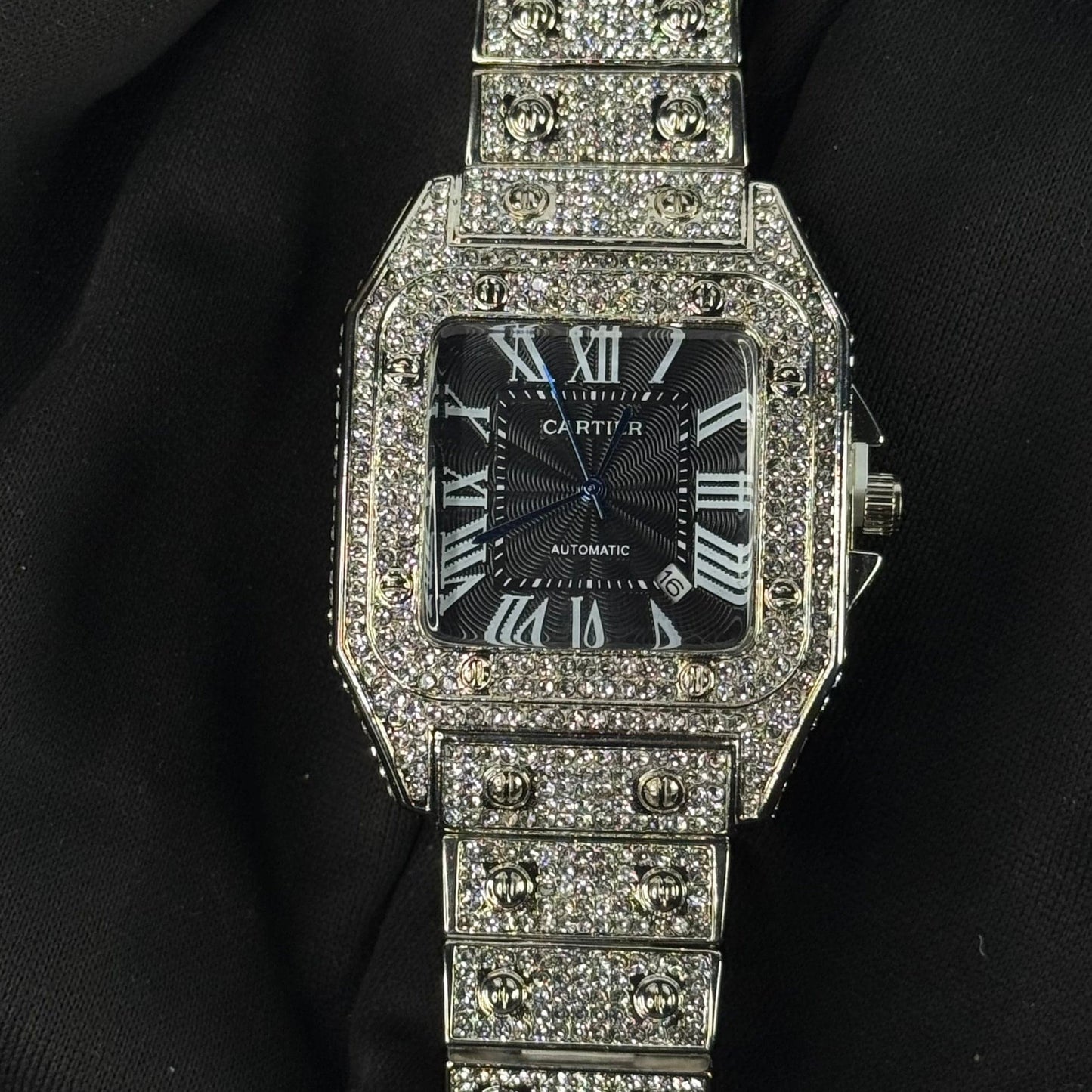 CARTIER VZ-25 DIAMOND-STUDDED LUXURY MEN'S WATCH – ELEGANCE & PRECISION - Jewelsoftime