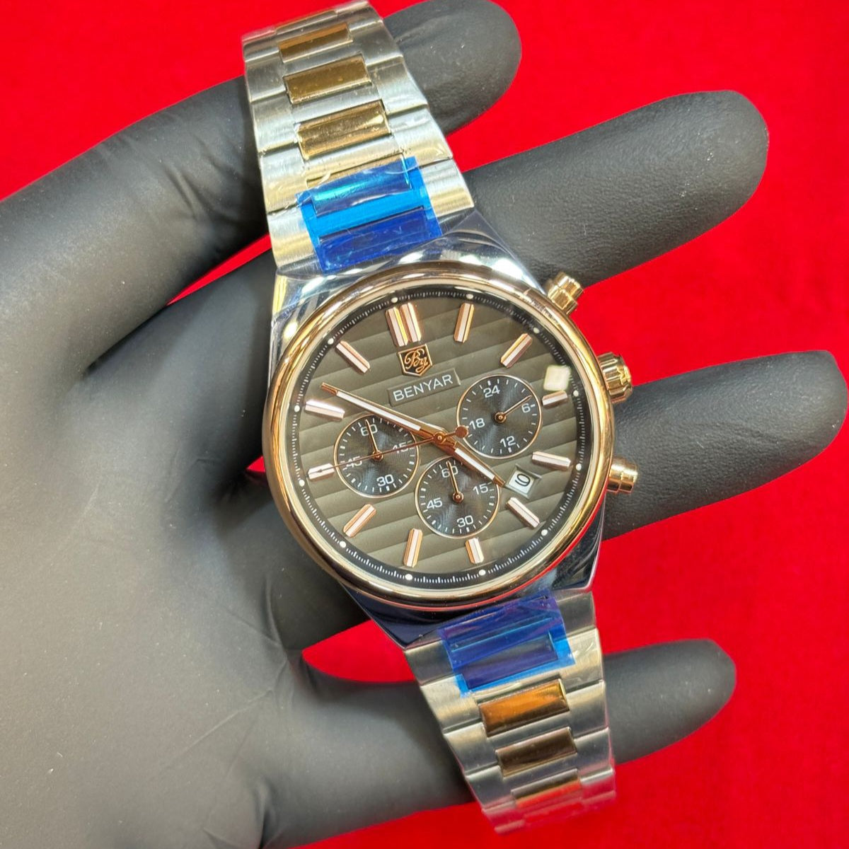 Benyar Quartz Movement Stainless steel Chrono working Butterfly lock Men’s Watch - Jewelsoftime