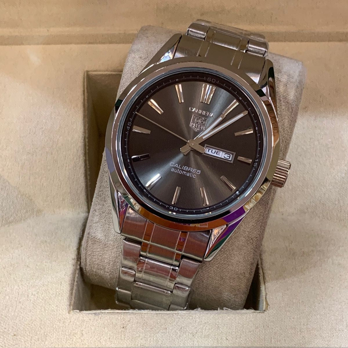 TAG Heuer Carrera Calibre 5 Stainless steel body Men's Watch-Butterfly-Master-Lock - Jewelsoftime