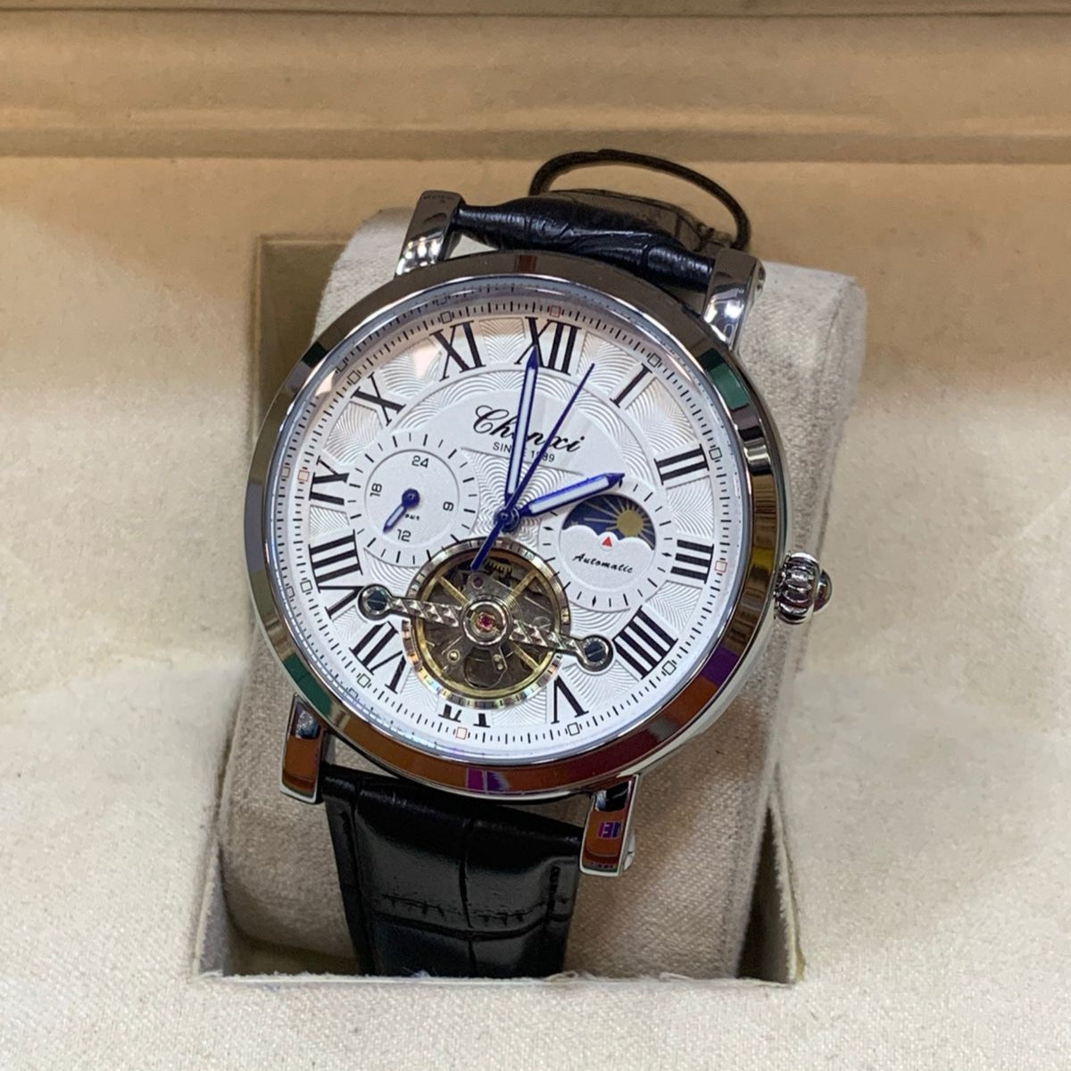 CHENXI-Automatic Movement Men's Watch-Leather Belt Master Lock Chronograph Working - Jewelsoftime