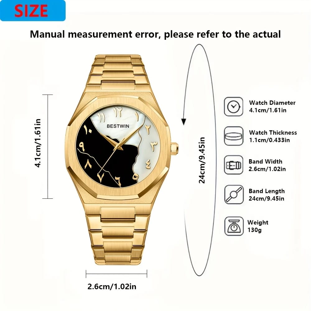 Bestwin Arabian Dile Matt Black Aura Men's Watch - Jewelsoftime