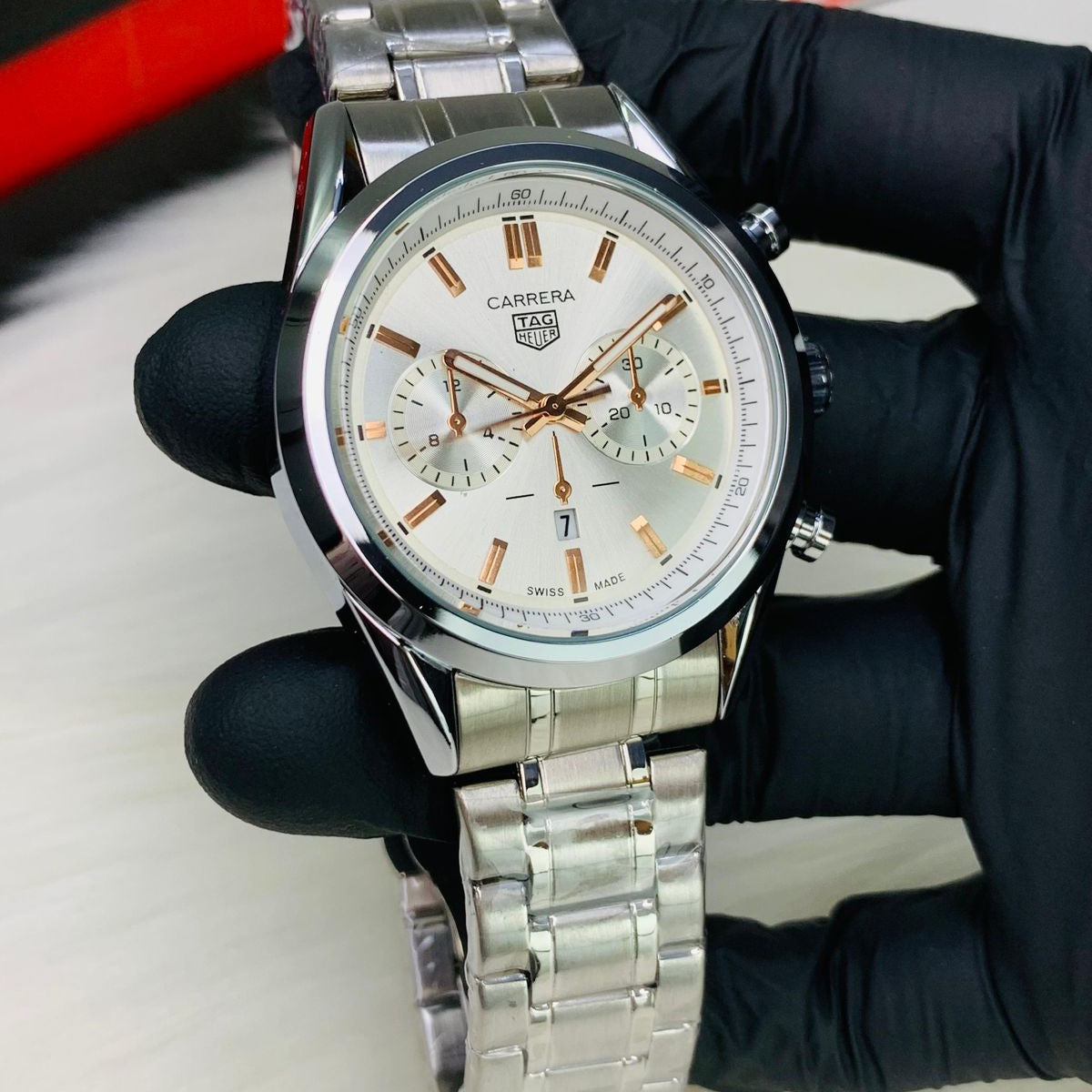 Tag Heuer Quartz Movement Master Lock Stainless steel Mens Watch - Jewelsoftime