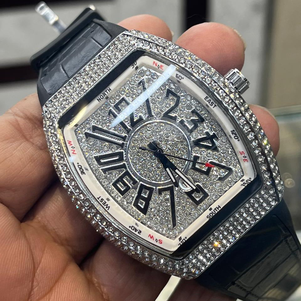 FM Franck Muller |Stones Edition|Date Working Rubber strap Men's Watch - Jewelsoftime