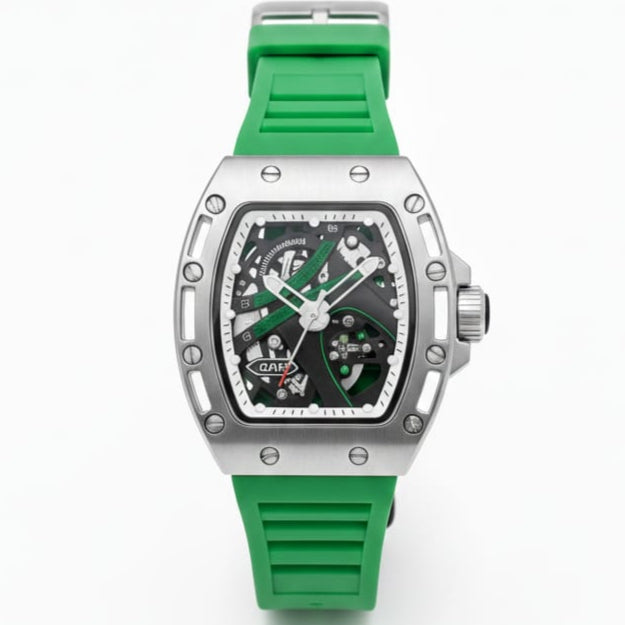 Richard Mille (RM) Men's Watch Quartz Movement Skeleton Face Rubber Strap - Jewelsoftime