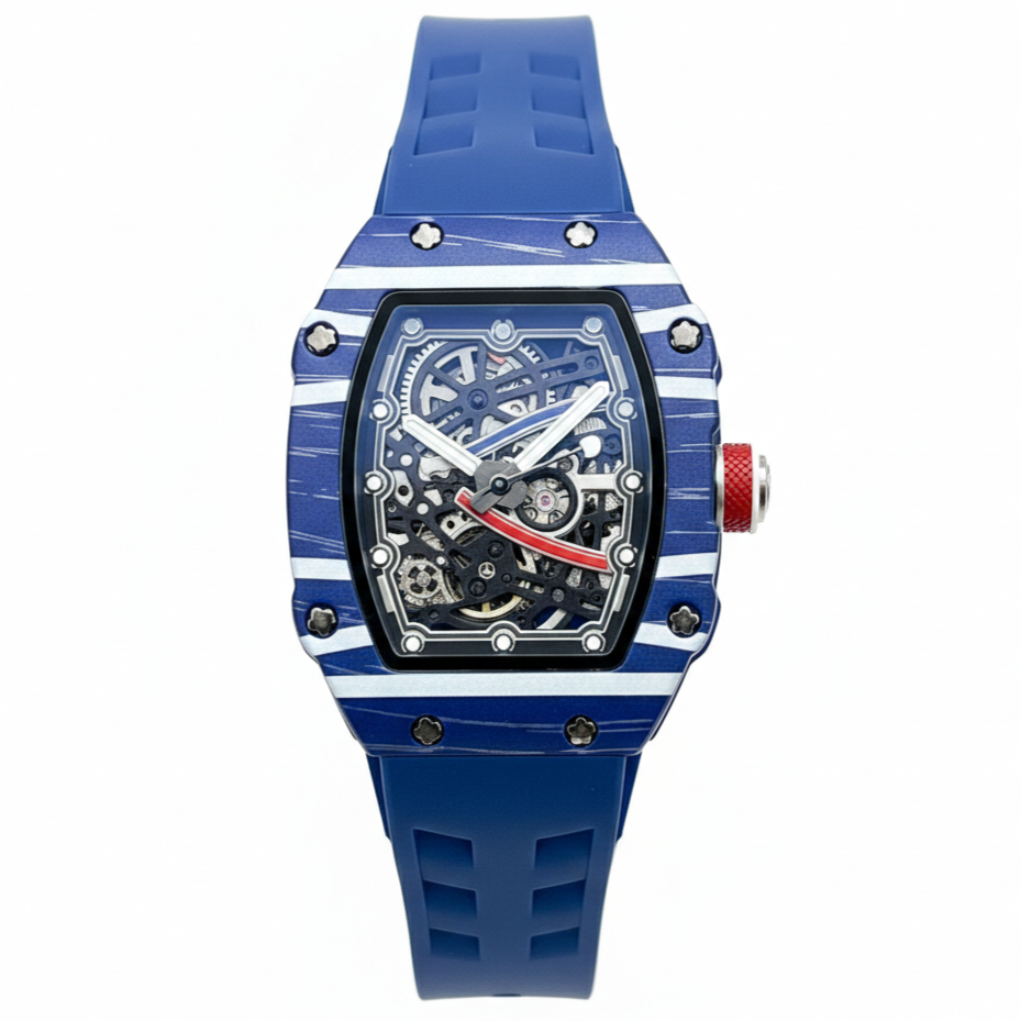 Richard Mille RM-67 Extra Flat Mens Watch Quartz Movement Skeleton Face - Jewelsoftime