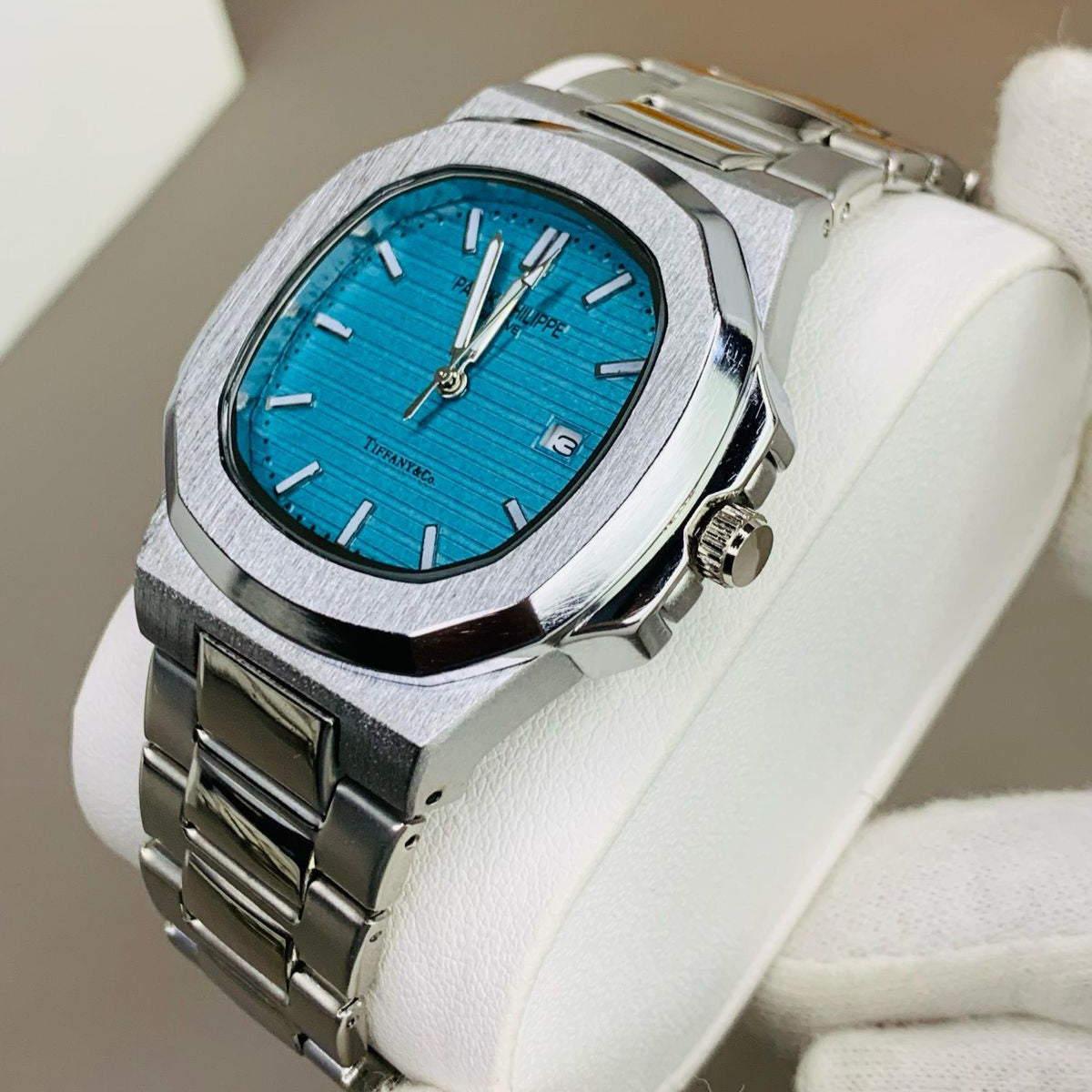 PATEK PHILIPPE'S Men's Branded Watch BLUE Dial - Stainless Steel - Jewelsoftime