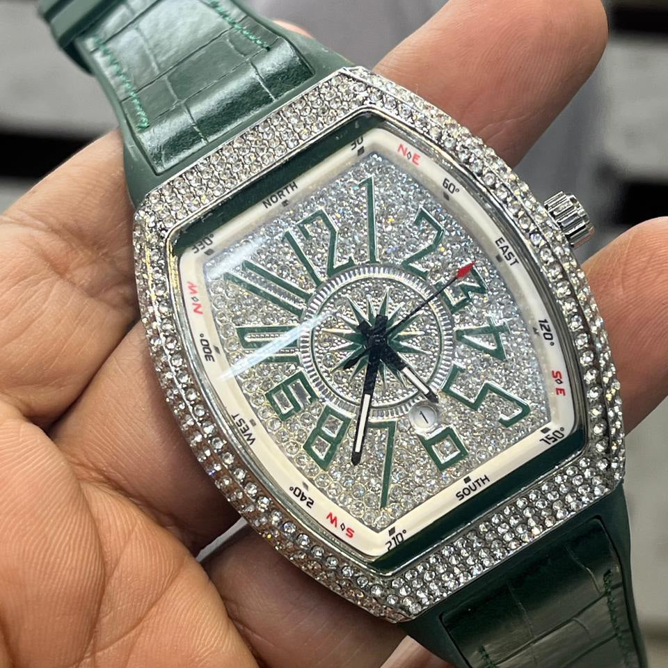 FM Franck Muller |Stones Edition|Date Working Rubber strap Men's Watch - Jewelsoftime