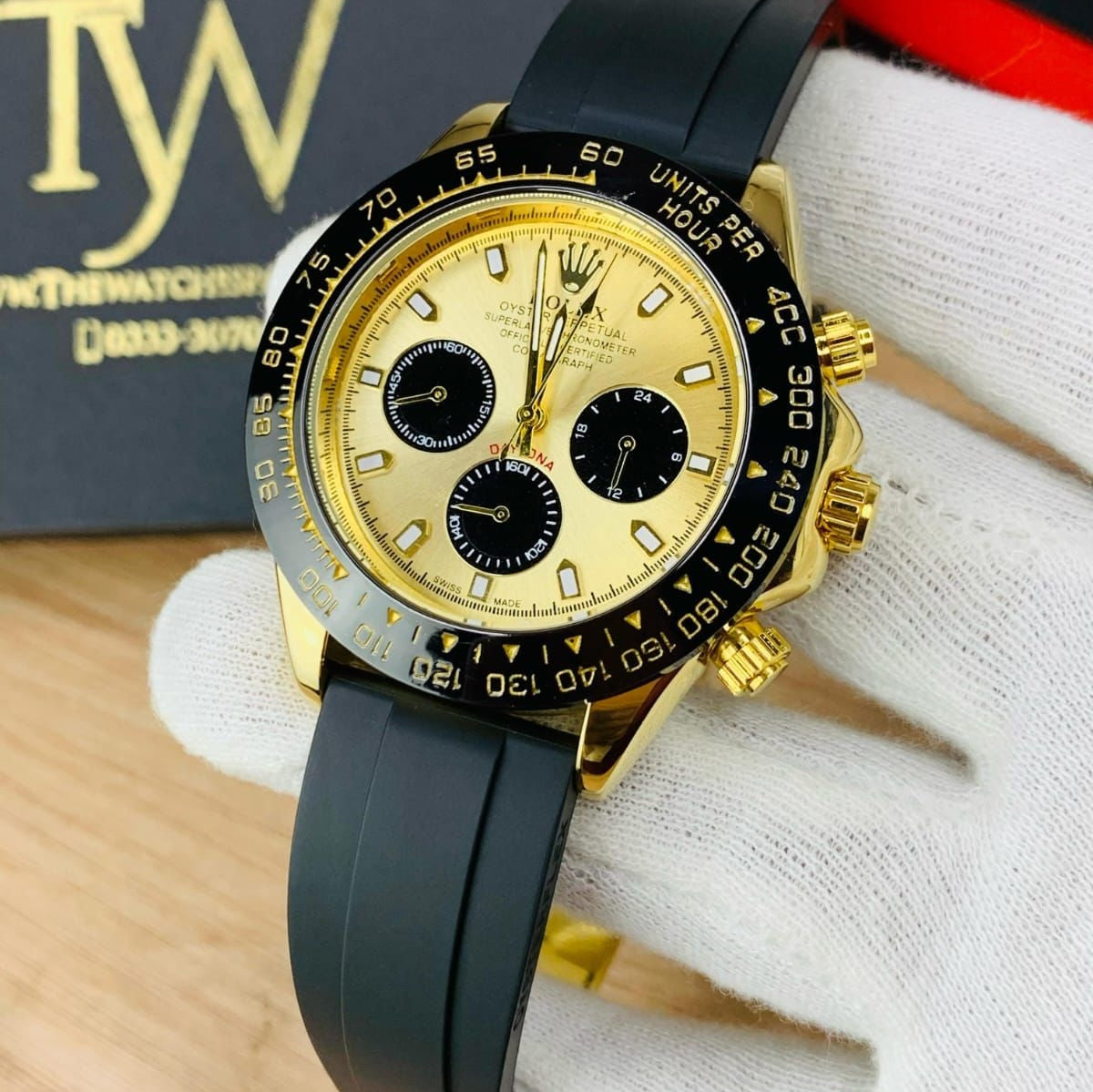 Rolex Daytona | Chrono working | Rubber Strap - Jewelsoftime