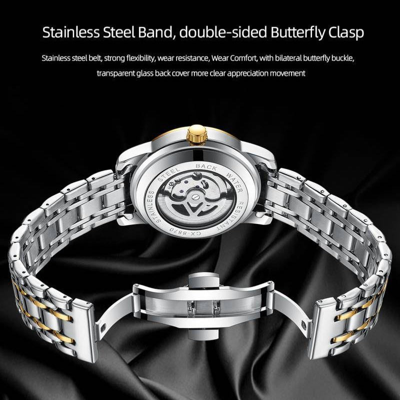 Chenxi Automatic Tourbillion Model Moon Phase Working Chrono working Skeleton Dial Mens Watch - Jewelsoftime