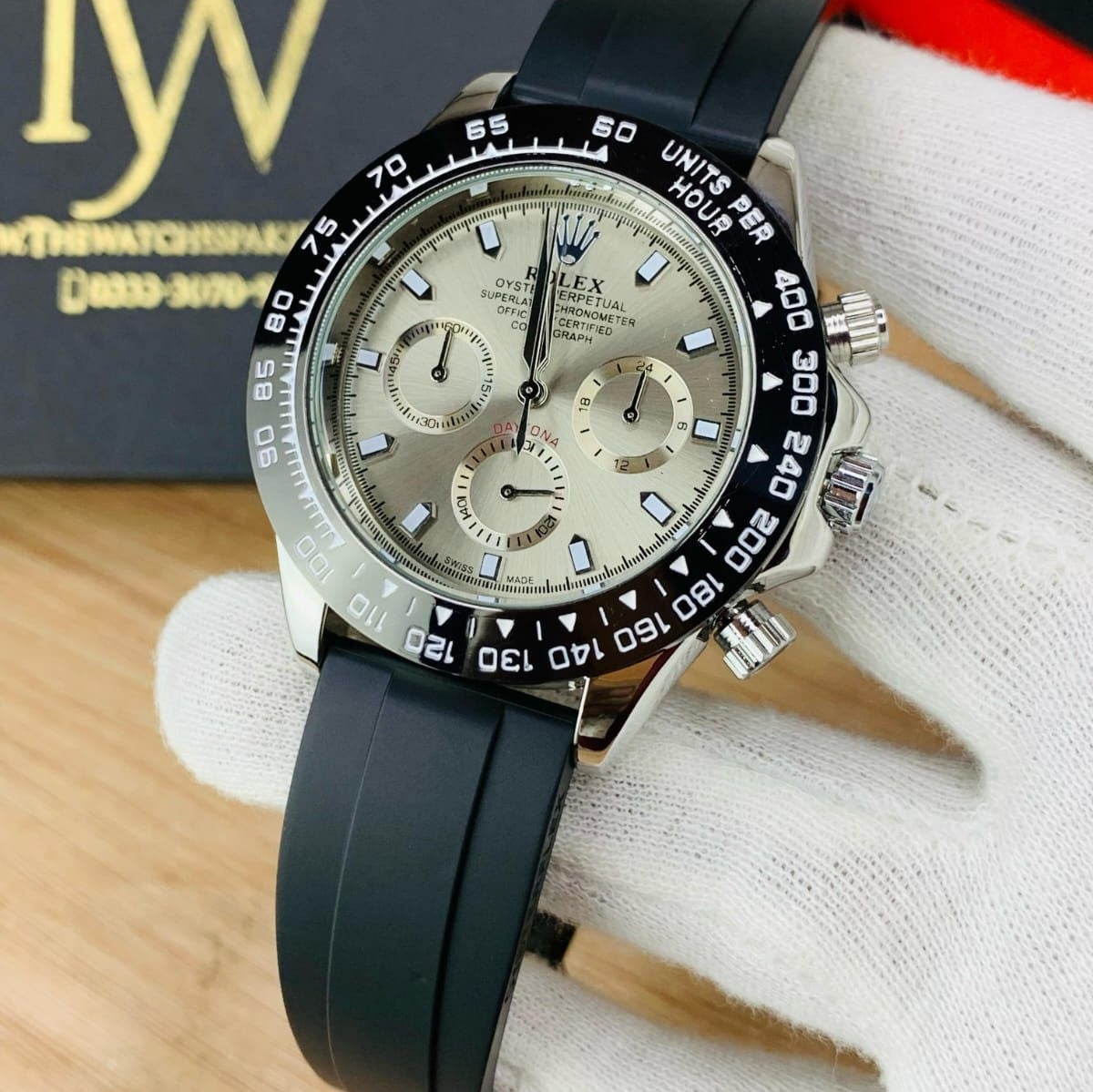 Rolex Daytona | Chrono working | Rubber Strap - Jewelsoftime