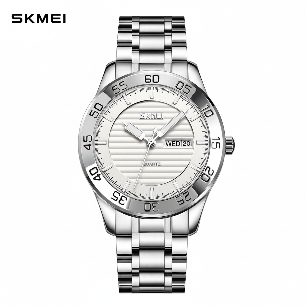 Skmei Watch for Men Wrist, Business Mens Watch with Stainless Steel Waterproof Quartz Watch for Men - Jewelsoftime