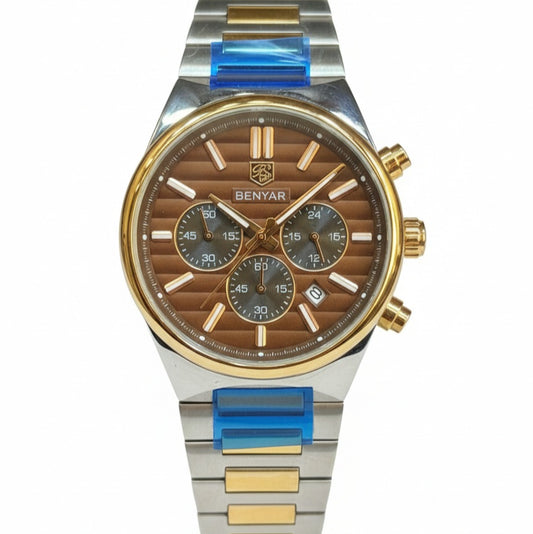 Benyar Quartz Movement Stainless steel Chrono working Butterfly lock Men’s Watch - Jewelsoftime