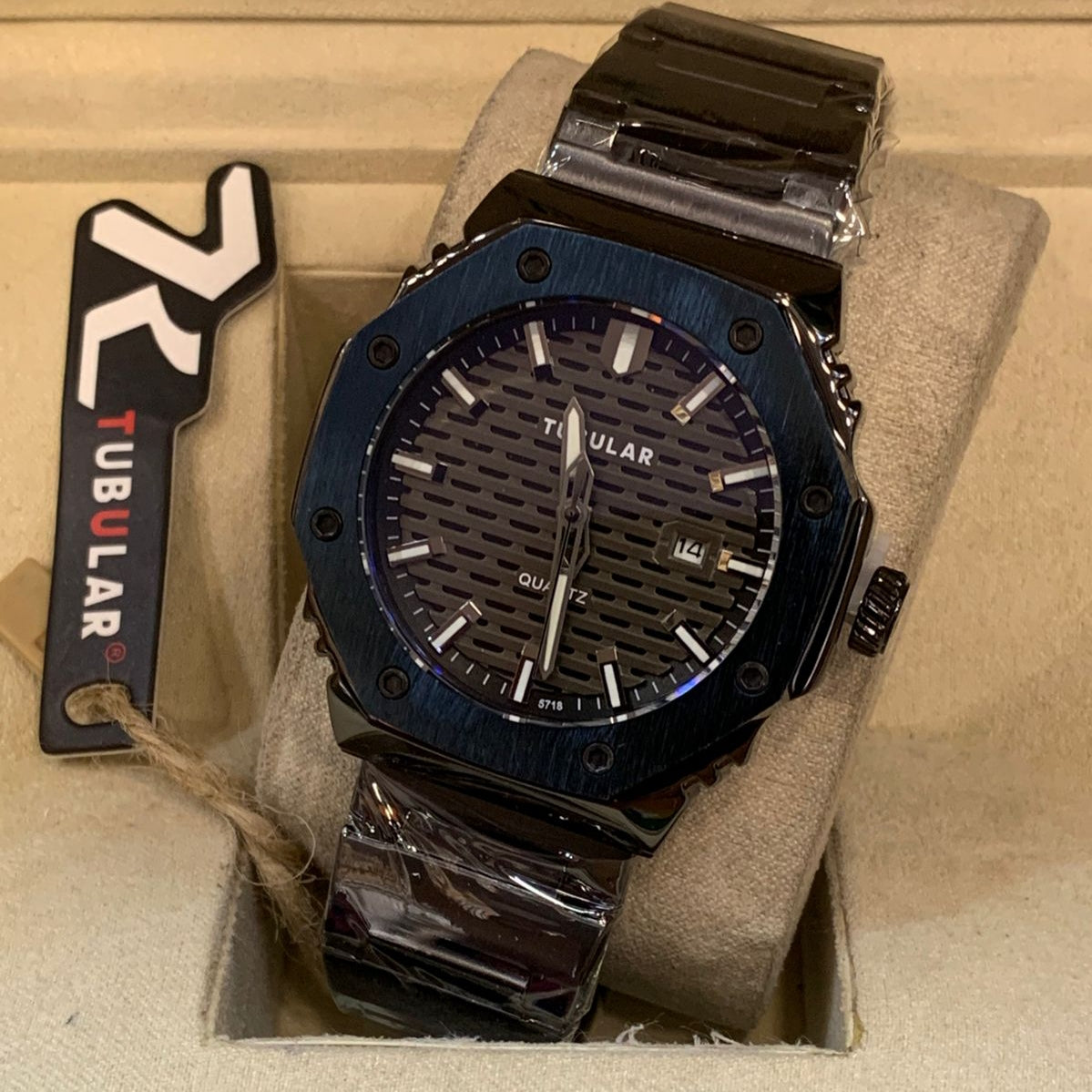 Tubular Premium Quartz Movement-Men's Watch Date Working Stainless Steel Chain Buckle Lock - Jewelsoftime