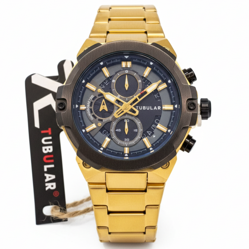 Tubular Premium Quartz Movement-Men's Watch Date Working Stainless Steel Chain Chronograph Working - Jewelsoftime