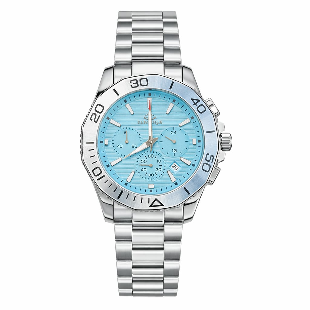 Elegance Mens Watch Quartz Movement Chronograph Date Working Master Lock Steel Chain - Jewelsoftime