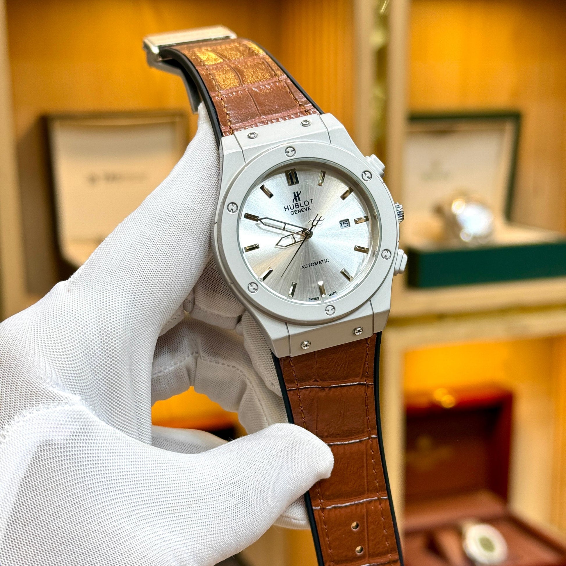 Hublot Quartz Movement Men's Watch Rubber Strap Date Working Master Lock - Jewelsoftime