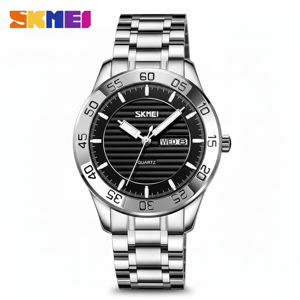 Skmei Watch for Men Wrist, Business Mens Watch with Stainless Steel Waterproof Quartz Watch for Men - Jewelsoftime